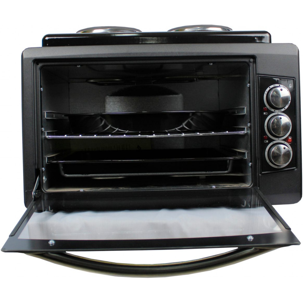 Blueflame BF-0125 Mini Oven With 2 Hot Plates, 40 Litres - Black