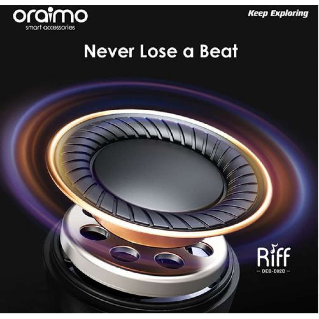Oraimo Riff Smaller For Comfort True Wireless Earbuds - Black