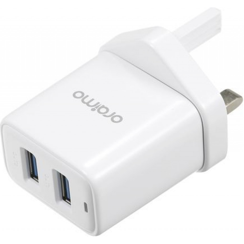 Oraimo Phone Charger UK Dual USB OCW-U63D White