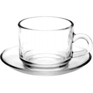 6 Pieces Of Cups And 6 Saucers - Colourless