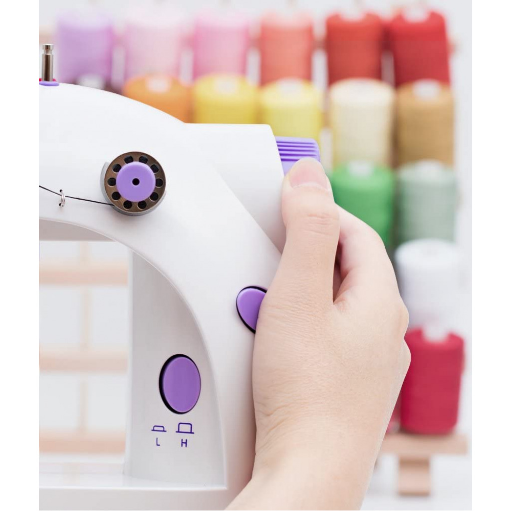 Mini Sewing Machine, Portable Sewing Machine Adjustable 2-Speed Double Thread with Foot Pedal