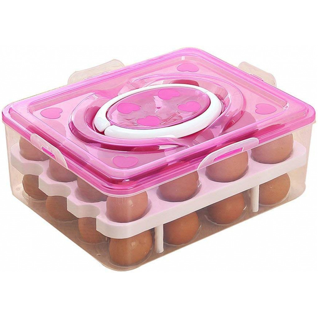 Supreme Mall Double Layer 32 Eggs Storage Box (Multicolour) Egg Trays TilyExpress