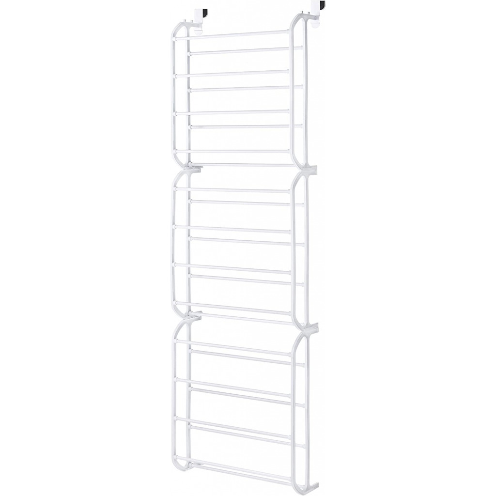 Metal Over The Door 36 Pairs Shoe Rack - White