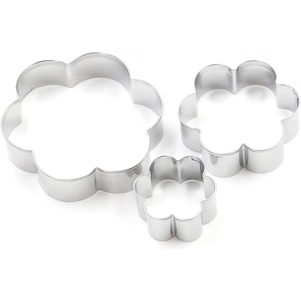 12 Stainless Steel Christmas Cookie Cutters - Stars, Circle, Heart, and Flower Shaped Cookies Cutter Set - Perfect Tools for Christmas Party Pastry and Baking Gift