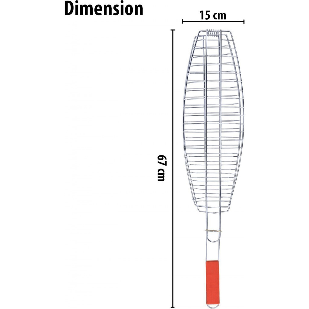 Supreme Stainless Steel BBQ Barbeque Fish Grill Net Basket, Standard, Silver