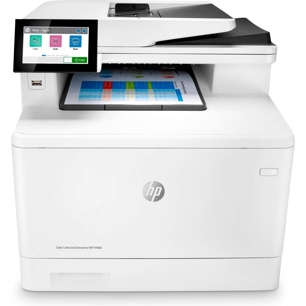 HP Color LaserJet Enterprise M480f Multifunction Duplex Printer - White