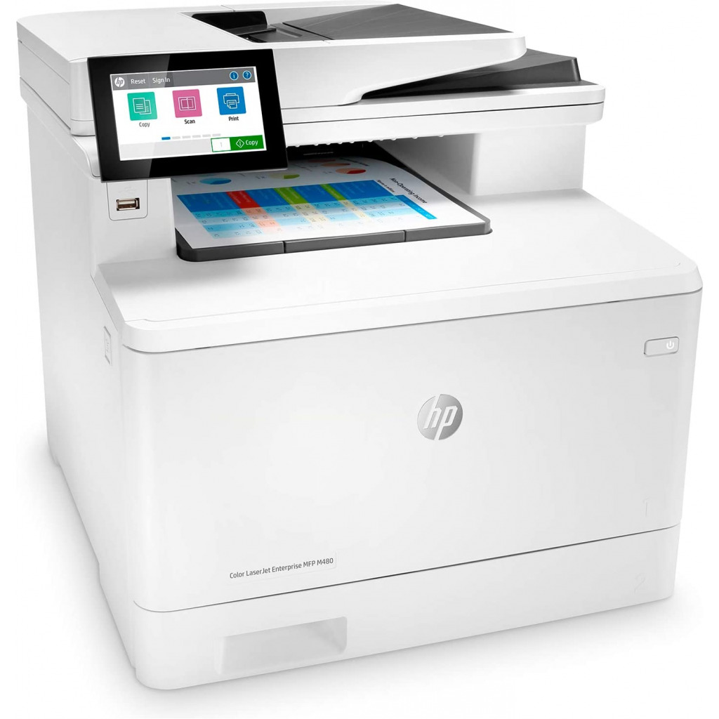 HP Color LaserJet Enterprise M480f Multifunction Duplex Printer - White