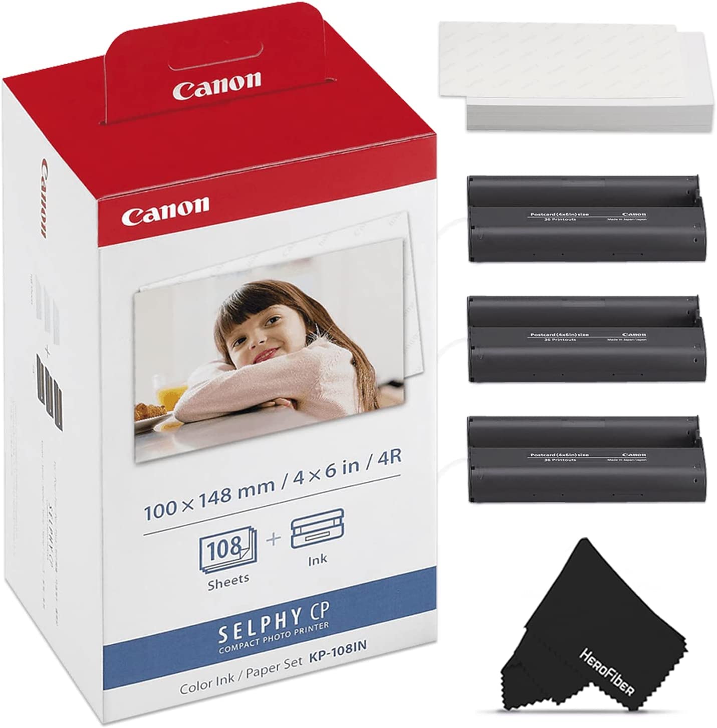 Canon Selphy CP1000 Compact Photo Printer White with 3 KP-108IN