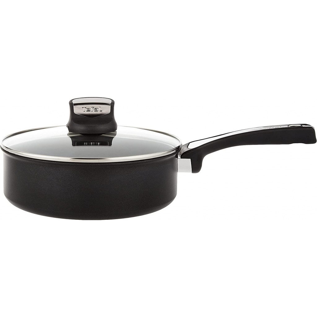 TEFAL Expertise 24 cm Saute Cooking Pan with Lid, Black, Aluminium, C6203272. ( All Heat Sources including Induction)