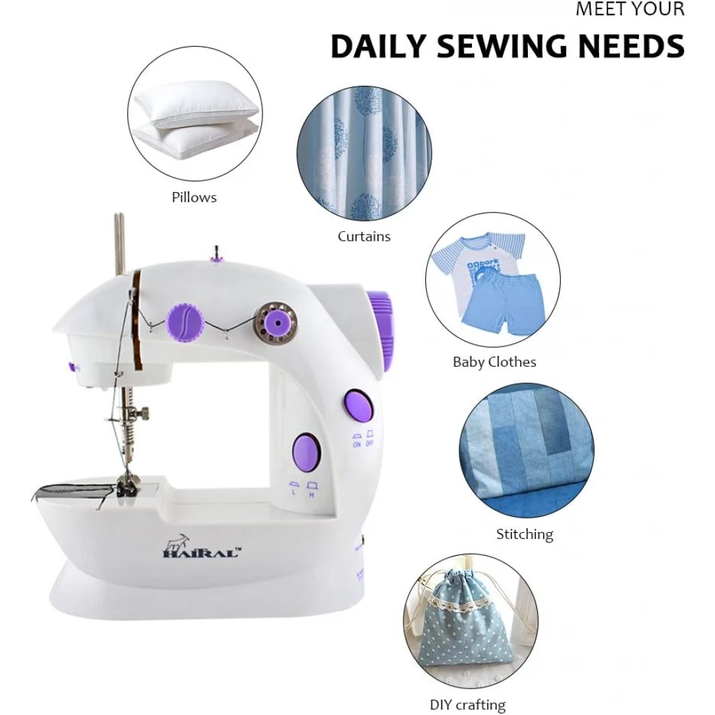 Mini Sewing Machine, Portable Sewing Machine Adjustable 2-Speed Double Thread with Foot Pedal Sewing Machines TilyExpress 6