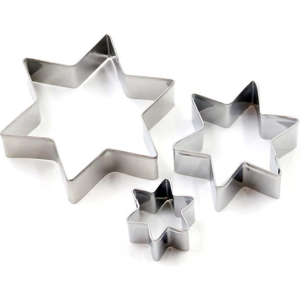 12 Stainless Steel Christmas Cookie Cutters - Stars, Circle, Heart, and Flower Shaped Cookies Cutter Set - Perfect Tools for Christmas Party Pastry and Baking Gift