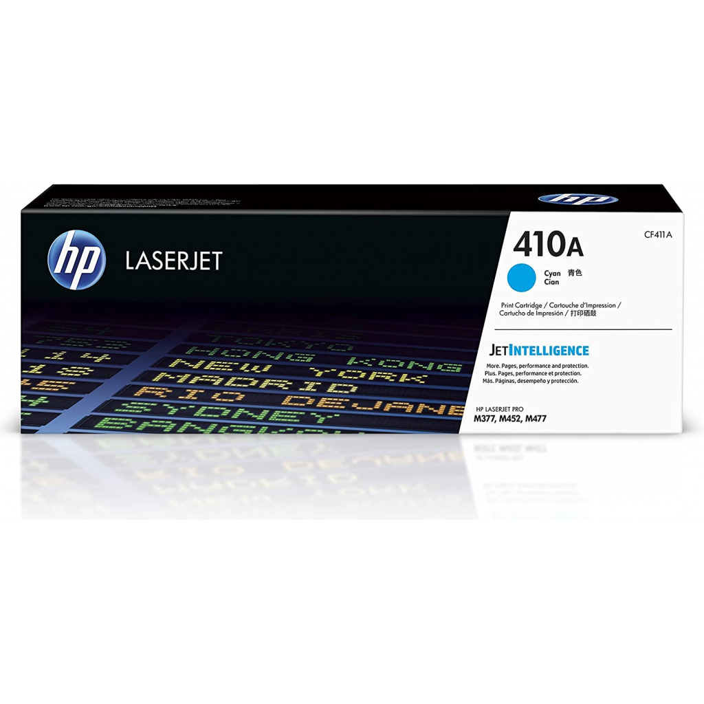 HP 410A | CF411A | Toner-Cartridge | Cyan | Works with HP Color LaserJet Pro M452 Series, M377dw, MFP 477 Series (Packaging May Differ )