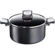 TEFAL Expertise Non-Stick 24 cm Casserole with Lid, Black, Aluminium, C6204672 (All Heat Sources including induction)