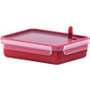 TEFAL MasterSeal Micro Box 1.2 Litre Food Container, Red, Plastic, K3102512