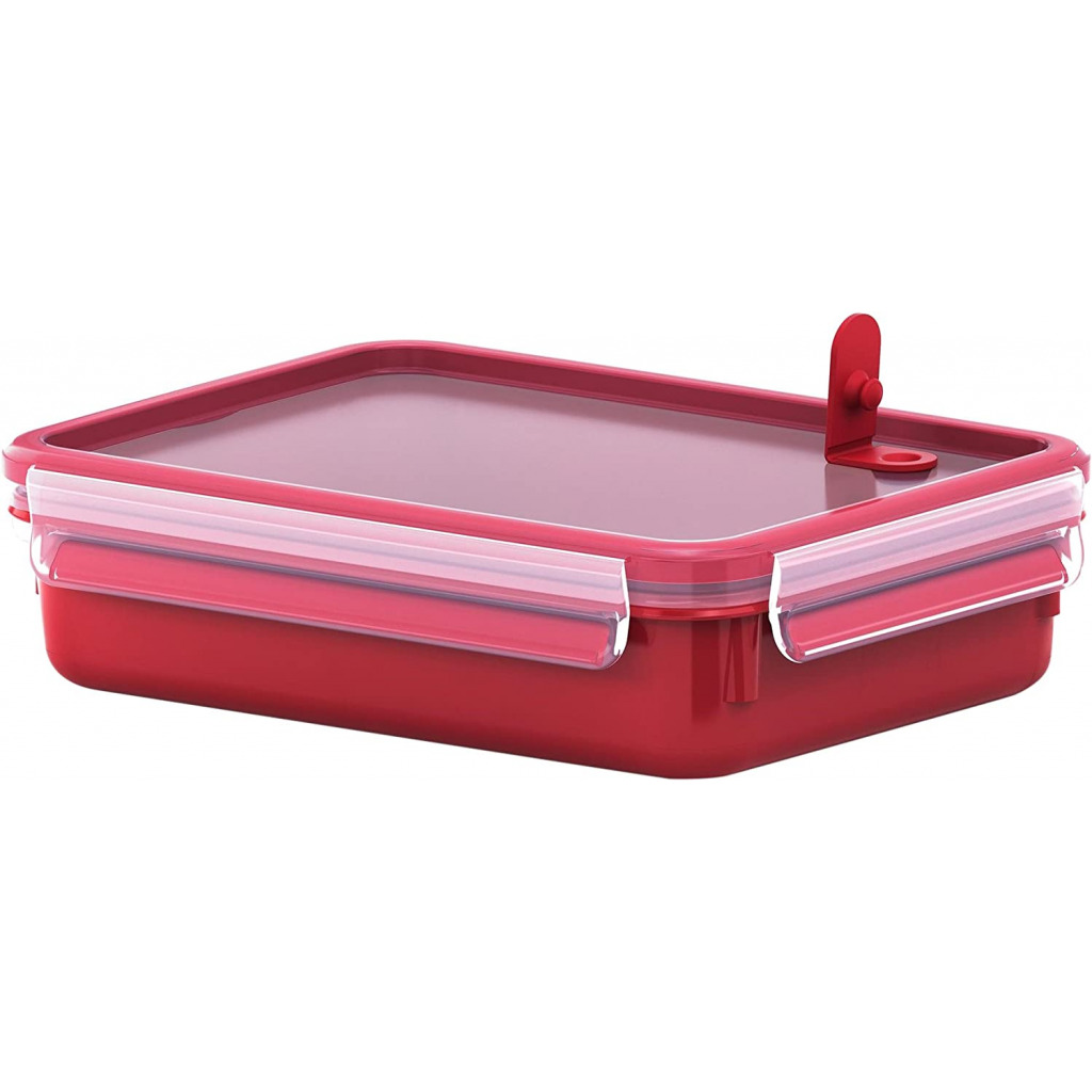 TEFAL MasterSeal Micro Box 1.2 Litre Food Container, Red, Plastic, K3102512