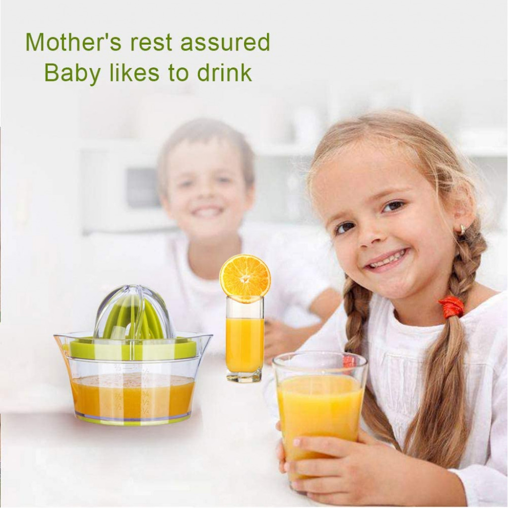 Manual Juicer,Vsweet Citrus Lemon Orange Hand Squeezer with Built-in Measuring Cup and Grater Anti-Slip Reamer Extraction Egg Separator,12-Ounce Capacity, Green Citrus Juicers TilyExpress 3