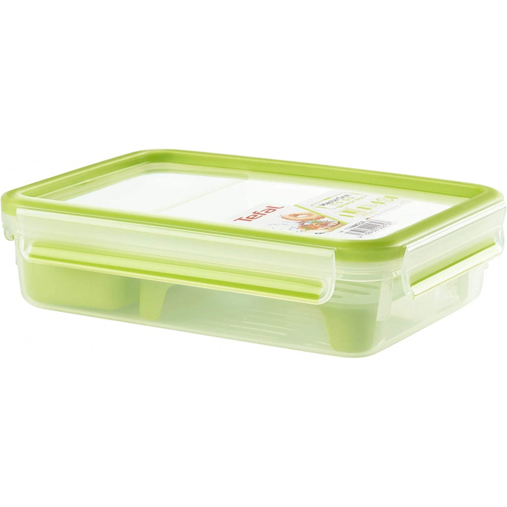 TEFAL Masterseal Food Keeper 1.2 Litre Brunch Box, Green, Plastic, K3100312