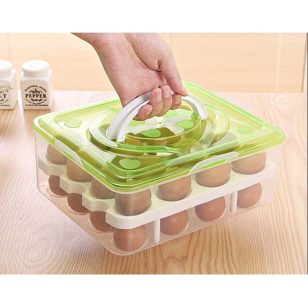 Supreme Mall Double Layer 32 Eggs Storage Box (Multicolour) Egg Trays TilyExpress 4