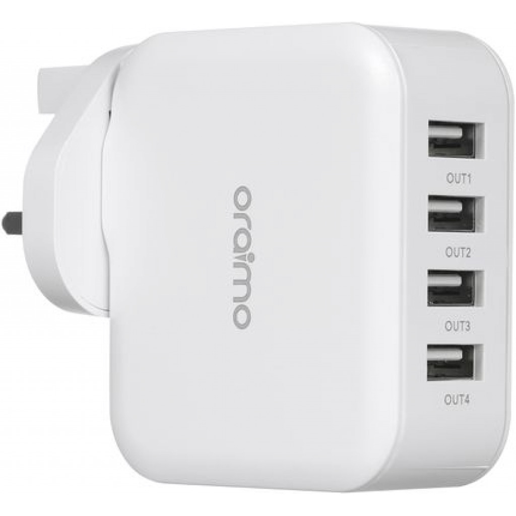 Oraimo Phone Charger Fast Charger UK Dual USB OCW-U81F White