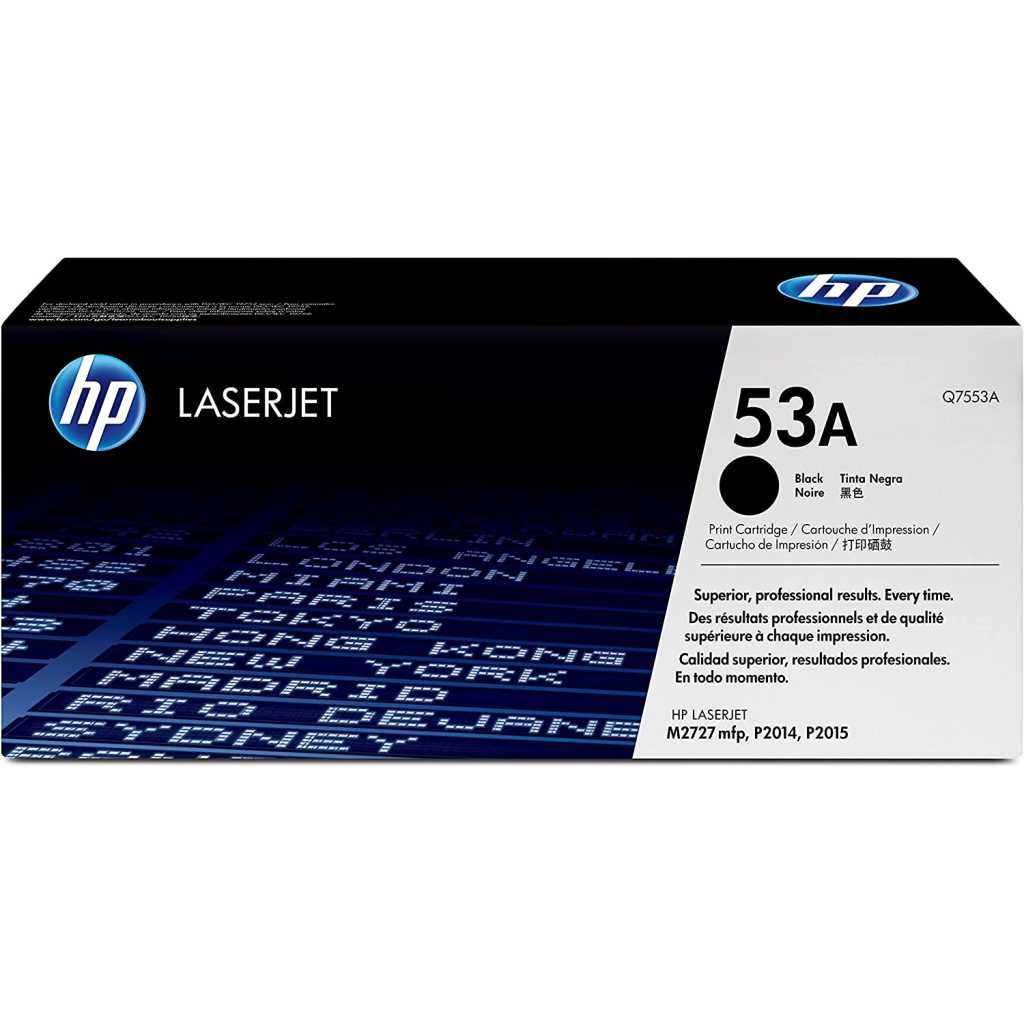 Original HP 53A Black Toner Cartridge | Works with HP LaserJet P2014, P2015 Series; HP LaserJet M2727 MFP Series