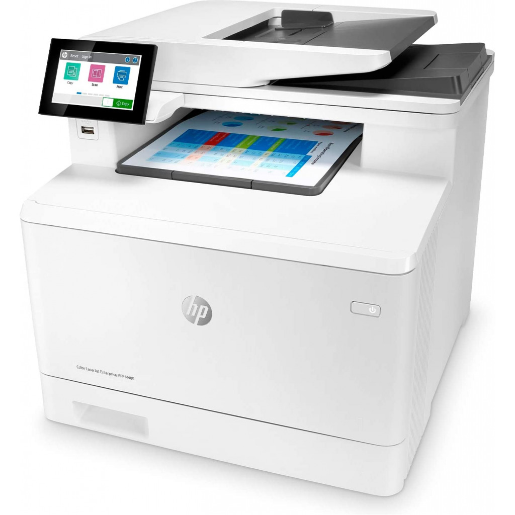 HP Color LaserJet Enterprise M480f Multifunction Duplex Printer - White