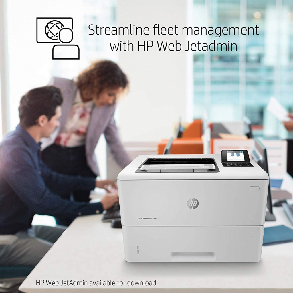 HP LaserJet Enterprise M507dn Monochrome Printer with built-in Ethernet & 2-sided printing