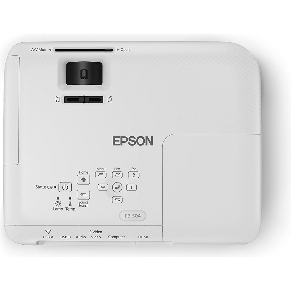 Epson EB-S04 Portable Versatile Projector (SVGA, 3LCD, 15000:1 Contrast, 3000 Lumens, 10,000 Hour Lamp Life) - White