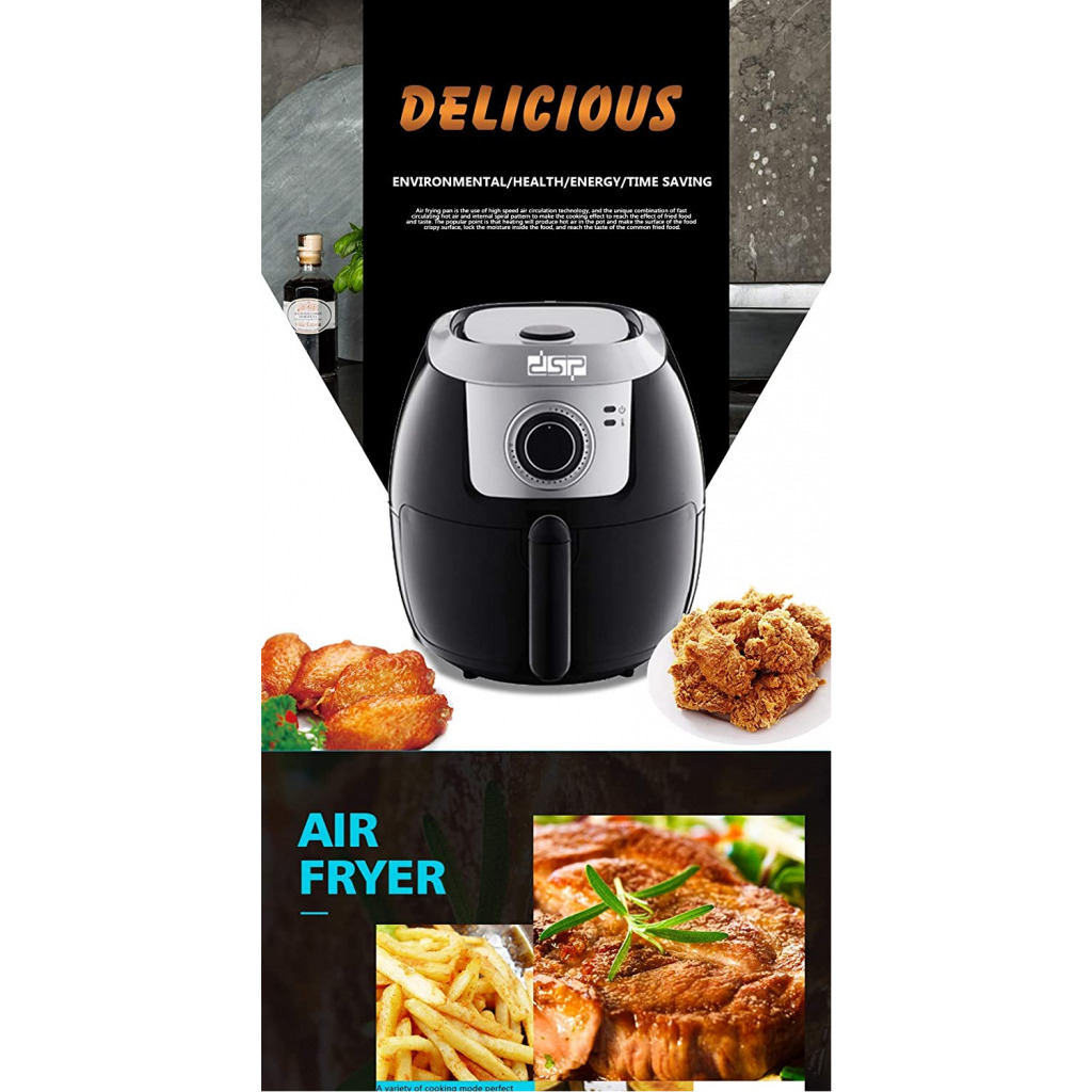 Dsp 5L Electric Hot Grill & Air Fryer In Oven Cooker -White.