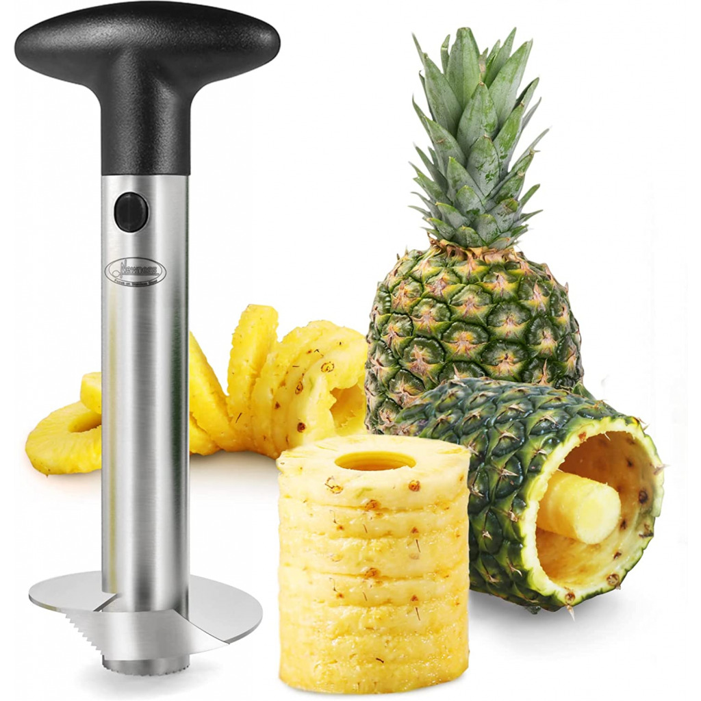 Pineapple Corer, [Upgraded, Reinforced, Thicker Blade] Newness Premium Pineapple Corer Remover (Black) Graters, Peelers & Slicers TilyExpress