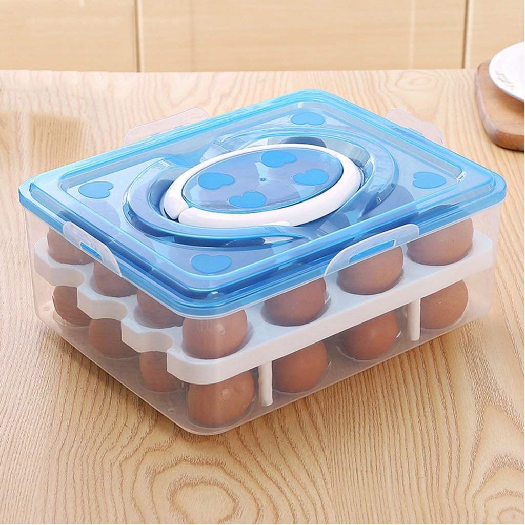 Supreme Mall Double Layer 32 Eggs Storage Box (Multicolour) Egg Trays TilyExpress 7