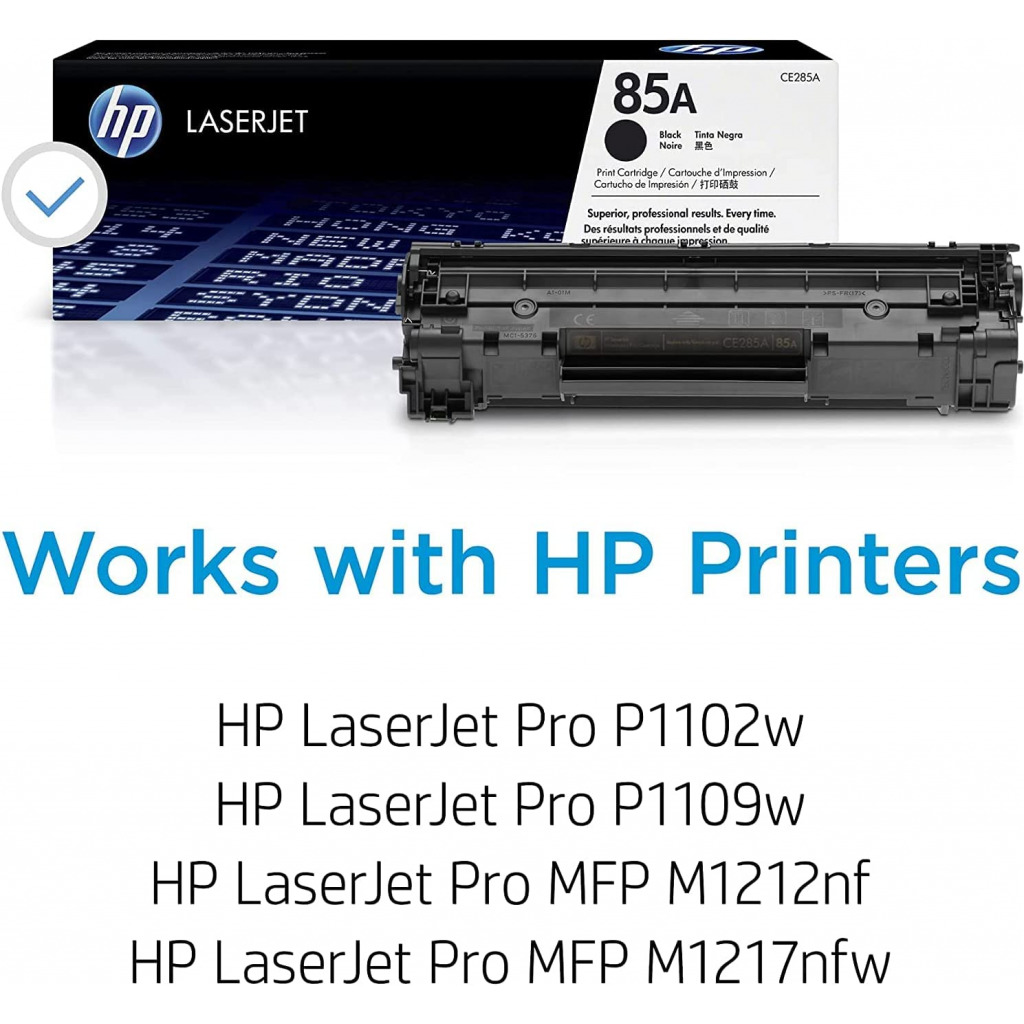 HP 85A | CE285A | Toner-Cartridge | Works with HP LaserJet Pro M1212nf, M1217nfw, P1102w, P1109w | Black
