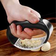 Stainless Steel Garlic Press Rocker- Premium Garlic Mincer - Arc Shape Design Garlic Crusher With Comfortable Grip