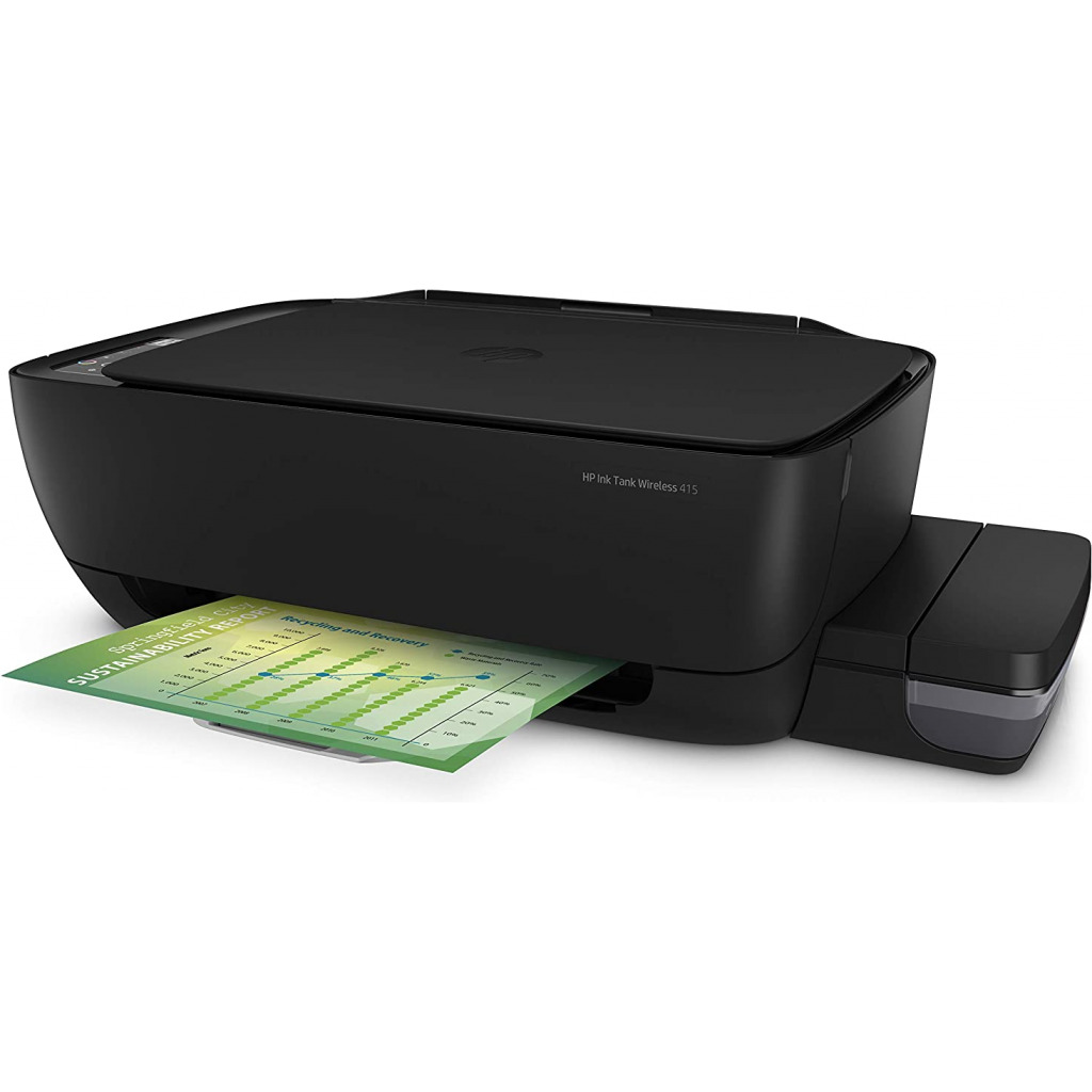 HP Ink Tank 415 WiFi Colour Printer, High Capacity Tank 6000 Black and 8000 Colour, Low Cost per Page (10p for B/W and 20p for Colour), Borderless Print