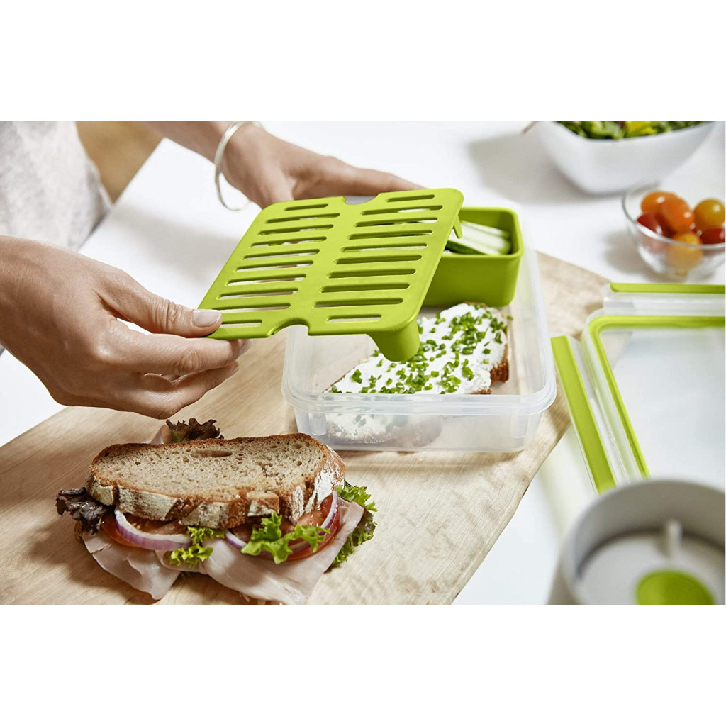 TEFAL Masterseal Food Keeper 1.2 Litre Brunch Box, Green, Plastic, K3100312