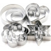 12 Stainless Steel Christmas Cookie Cutters - Stars, Circle, Heart, and Flower Shaped Cookies Cutter Set - Perfect Tools for Christmas Party Pastry and Baking Gift