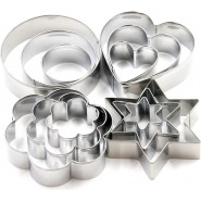 12 Stainless Steel Christmas Cookie Cutters – Stars, Circle, Heart, and Flower Shaped Cookies Cutter Set – Perfect Tools for Christmas Party Pastry and Baking Gift Baking & Cookie Sheets TilyExpress 2