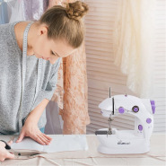 Mini Sewing Machine, Portable Sewing Machine Adjustable 2-Speed Double Thread with Foot Pedal