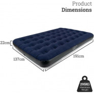 Intex Comfort Quest 5x6 Double Air Bed Inflatable Camping Mattress - Navy Blue