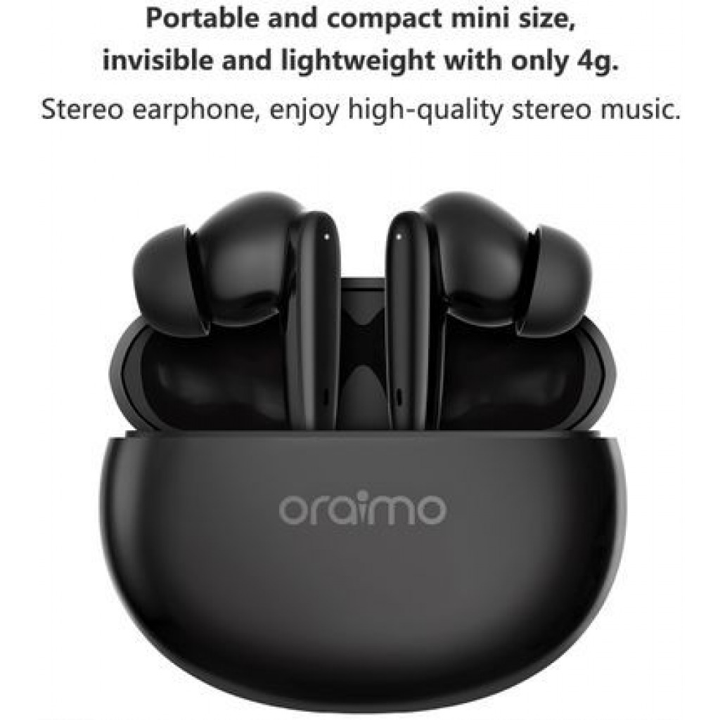 Oraimo Riff Smaller For Comfort True Wireless Earbuds – Black Headsets TilyExpress 2