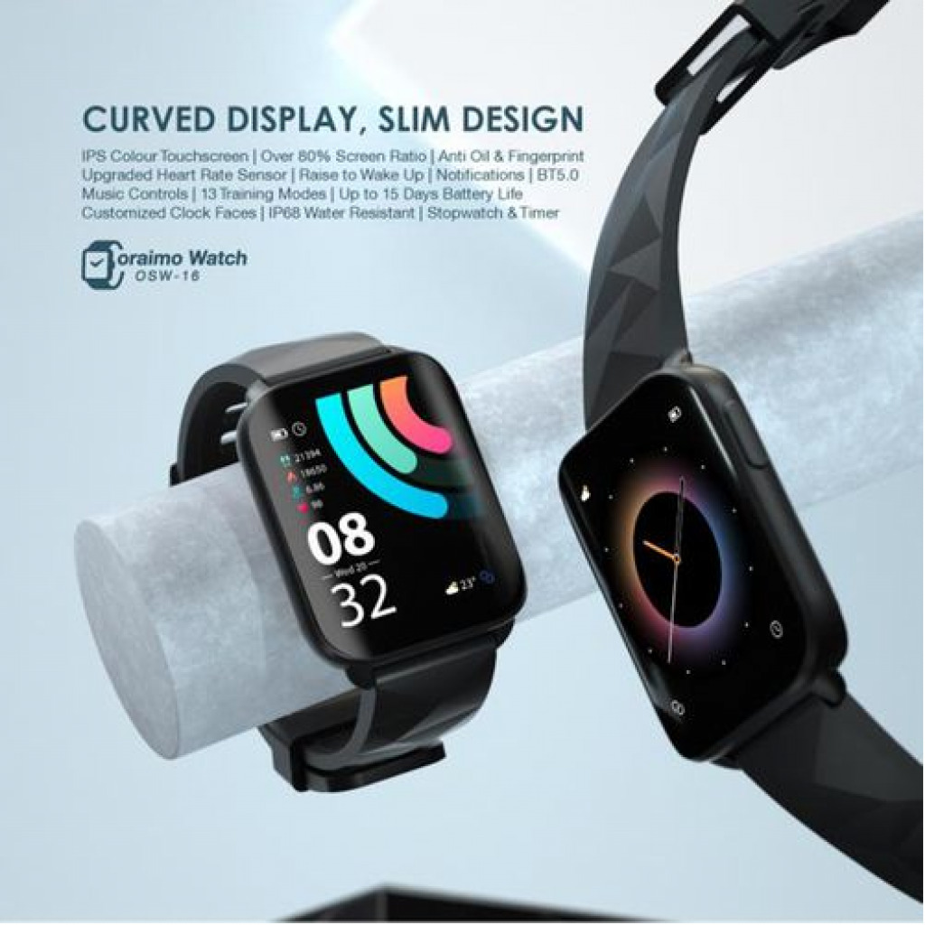 Oraimo Smart Watch 1.69'' IPS Screen IP68 Waterproof - Black