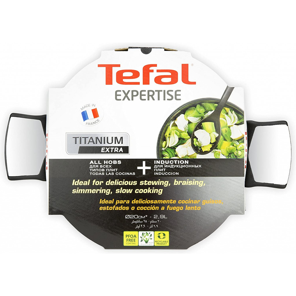 TEFAL Expertise 20 cm Casserole with Lid, Non-stick, Induction, Black, Aluminium, C6204472
