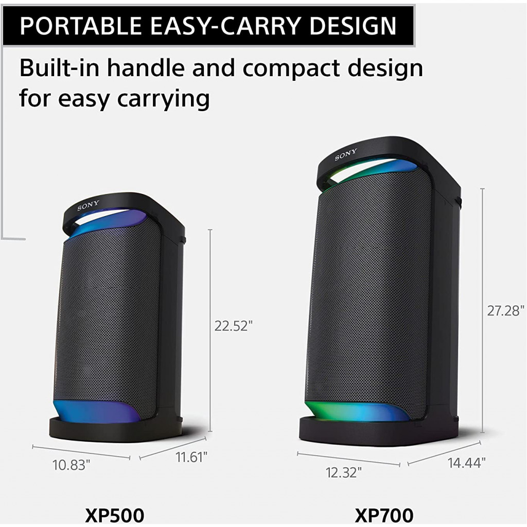 Sony SRS-XP700 X-Series Wireless Portable-BLUETOOTH-Karaoke Party-Speaker IPX4 Splash-resistant with 25 Hour-Battery