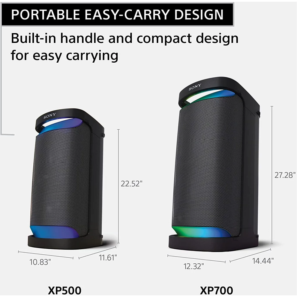 Sony SRS-XP500 X-Series Wireless Portable-BLUETOOTH-Karaoke Party-Speaker IPX4 Splash-resistant with 20 Hour-Battery