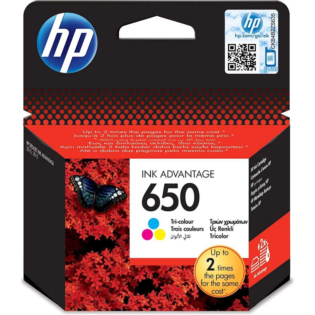 Hp 650 Tri-Colour Ink Cartridge