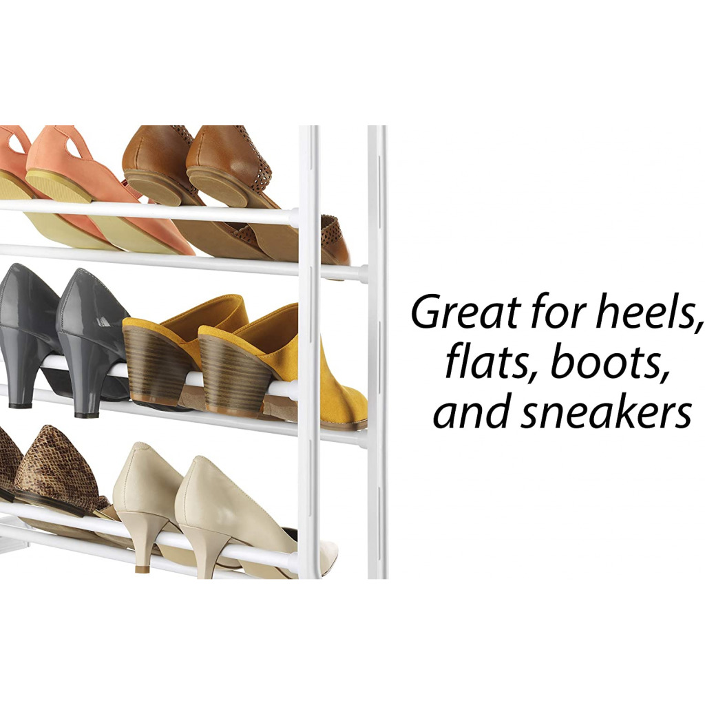 Metal Over The Door 36 Pairs Shoe Rack - White