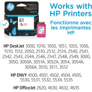 Original HP 61 Tri-color Ink | Works with DeskJet 1000, 1010, 1050, 1510, 2050, 2510, 2540, 3000, 3050, 3510; ENVY 4500, 5530; OfficeJet 2620, 4630 Series | Eligible for Instant Ink | CH562WN