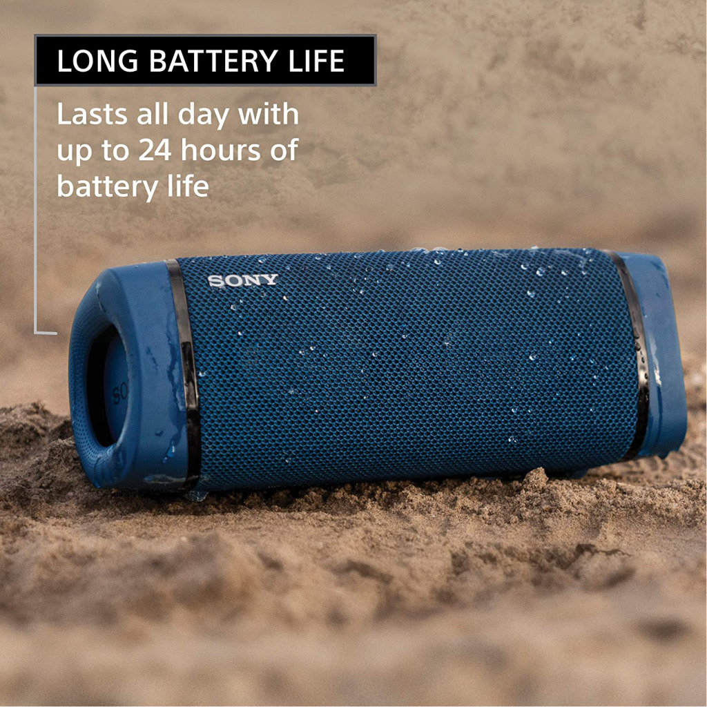 Sony SRS-XB33 EXTRA BASS Wireless Bluetooth Portable Speaker, IP67 Waterproof & Durable for Home, Outdoor, and Travel, 24 Hour Battery, Party Lights, USB Type-C, and Speakerphone, Black