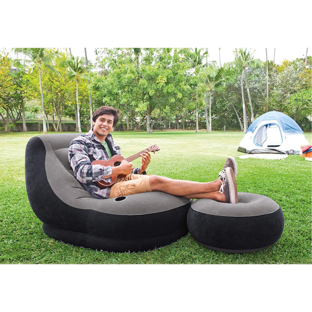 Inflatable Ultra Lounge Chair And Ottoman Set