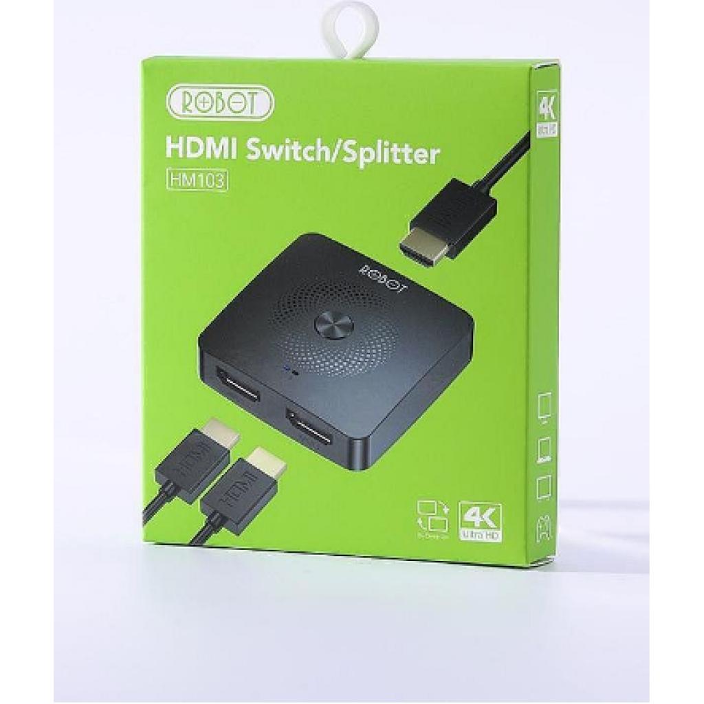 Robot HM103 HDMI Switch and Splitter 2in 1- Black