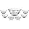 7 Piece Fruit Salad Serving Dishes/Bowls Set-Colourless